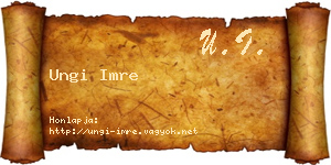 Ungi Imre névjegykártya